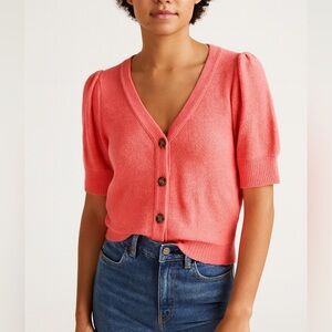 Madewell Pink Button-Up Cardigan